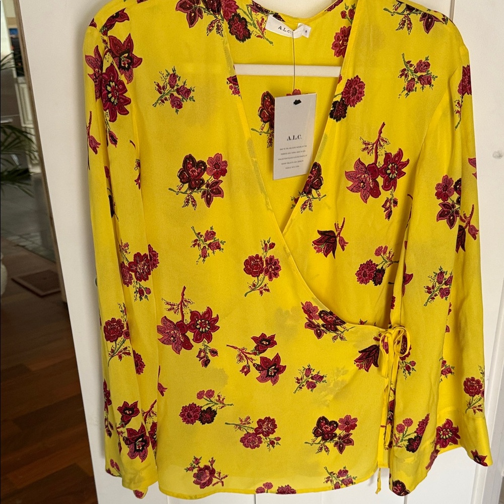 A.L.C. New Yellow and Red Floral Blouse